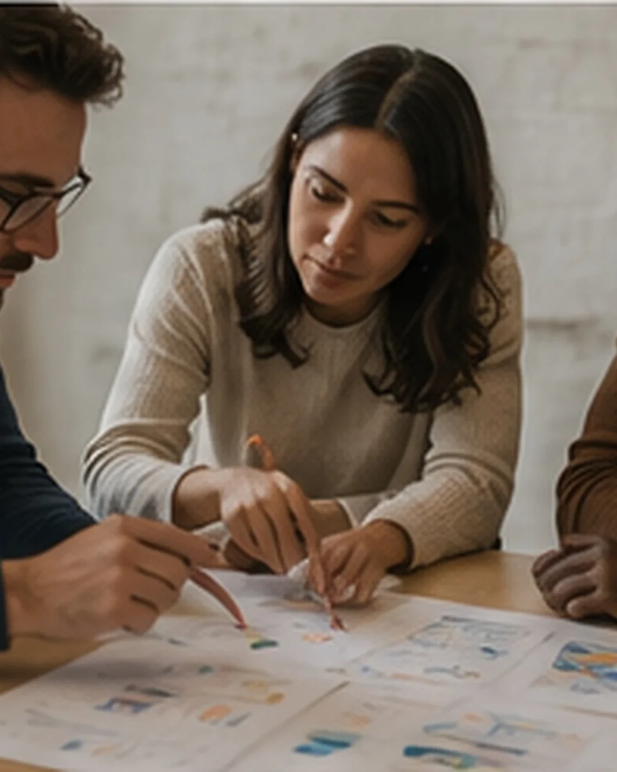 Equipo colaborando en la preparación de una propuesta